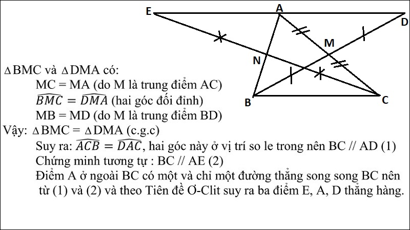 Bài  giải bài tập 2 chứng minh 3 điểm thẳng hàng có lời giải